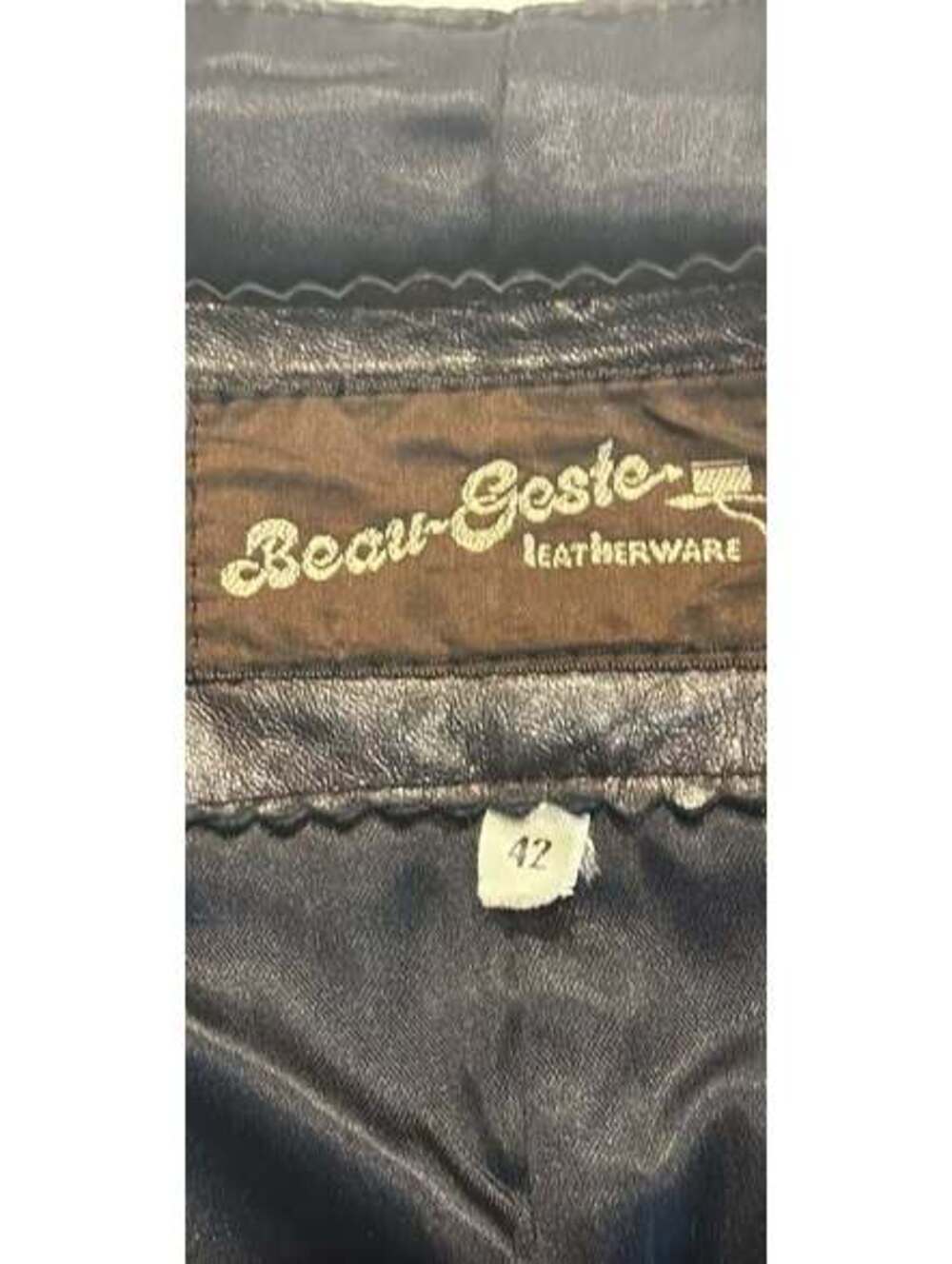 Beau-Geste Vintage 70s Leatherware Vest Black Western Cowpoke Cowboy Biker Sz 42